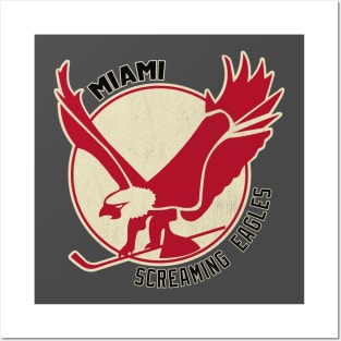 Retro Miami Screaming Eagles Hockey 1972 Posters and Art